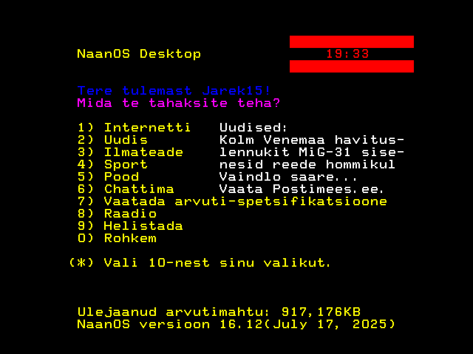 NaanOS Desktop in Estonian
